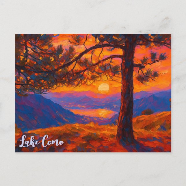 Vintager Comer See Italien Retro Postkarte (Vorderseite)