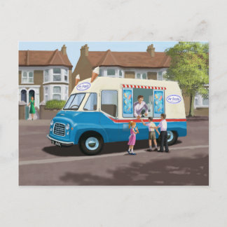 Vintager Comme Ice Cream Truck Postkarte