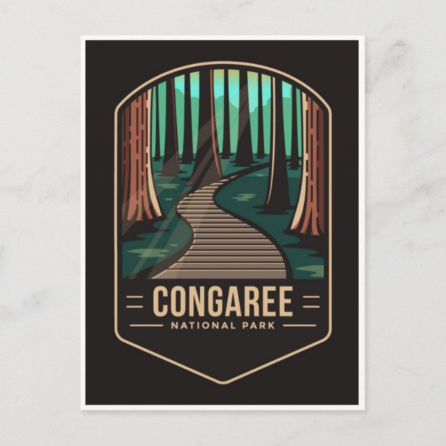 Vintager Congaree Nationalpark Süd Carolina Postkarte (Vorderseite)
