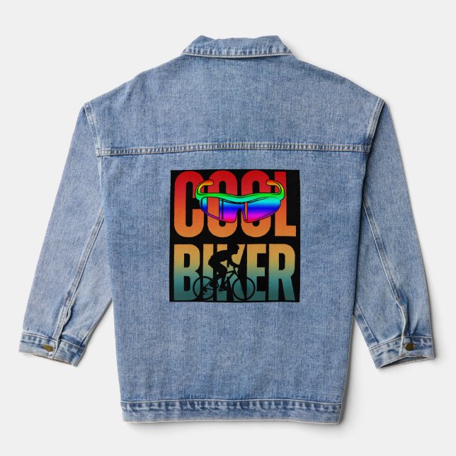 Vintager Cooler Biker Jeansjacke (Rückseite)