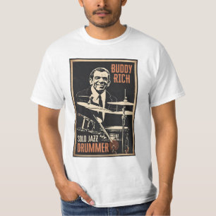 Vintager Cooler Buddy Rich Drummer Play Drums in S T-Shirt