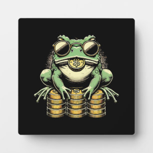 Vintager, Cooler Geldfrosch, Glückstoad, Jin Chan Fotoplatte