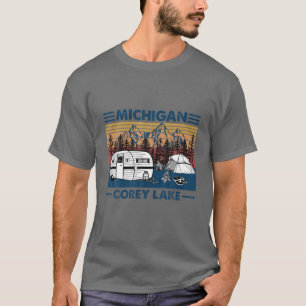 Vintager COREY SEE MICHIGAN Funny Fishing Camping T-Shirt