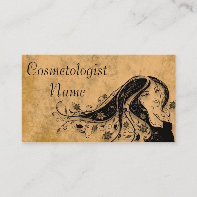 Vintager Cosmetologist-Schönheits-Salon-Friseur Terminkarte (Vorderseite)