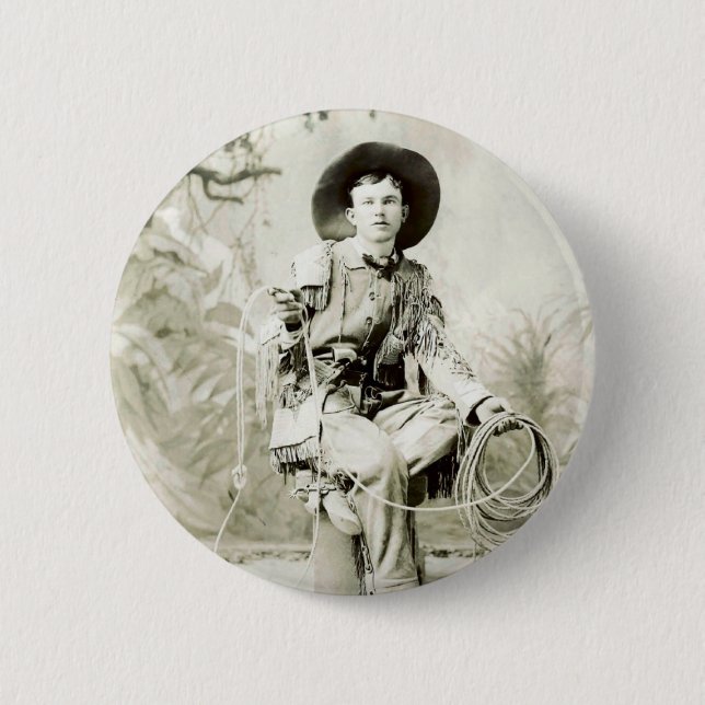 Vintager Cowboy circa 1900 Button (Vorderseite)