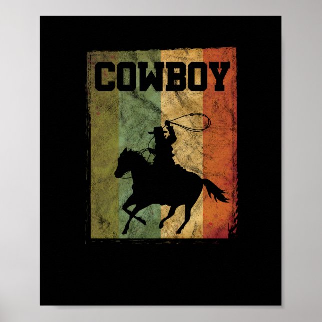Vintager Cowboy Rodeo Reiten Poster (Vorne)