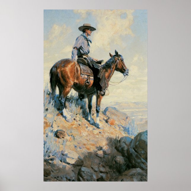 Vintager Cowboy, Sentinel der Ebenen von Dunton Poster (Vorne)