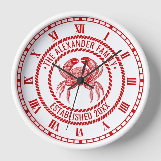 Vintager Crab #1 Familienname Datum der Erstellung Uhr (Vorderseite)