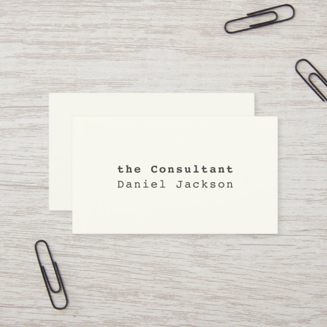 Vintager Creative Offwhite Minimal-Schriftart für  Visitenkarte (Vorderseite/Rückseite Beispiel)