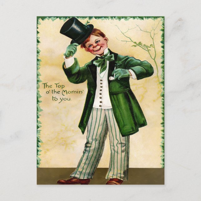 Vintager Creepy St. Patrick's Day Postkarte (Vorderseite)