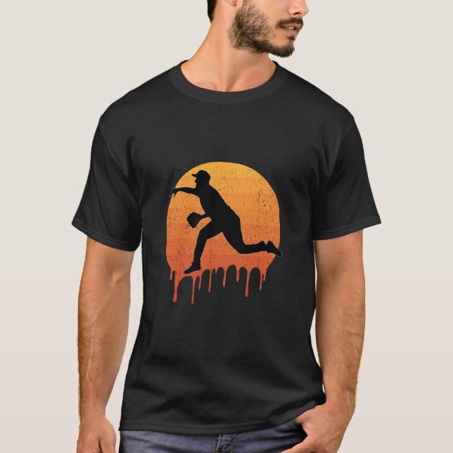 Vintager Cricket Retro-Sunset T-Shirt (Vorderseite)