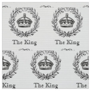 Vintager Crown gravierten Königs und LorbeerWreat Stoff