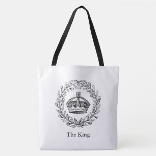 Vintager Crown gravierten Königs und LorbeerWreat Tasche