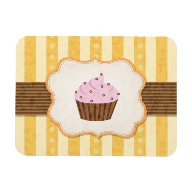 Vintager Cupcake-Hintergrund Magnet (Horizontal)