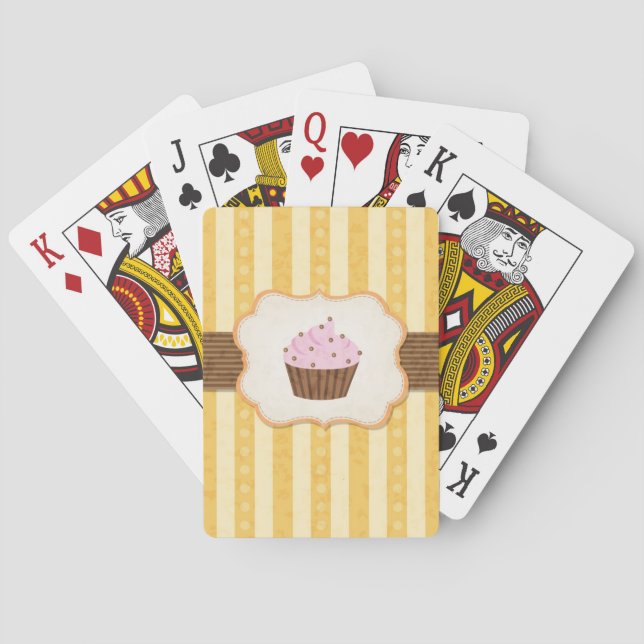 Vintager Cupcake-Hintergrund Spielkarten (Rückseite)
