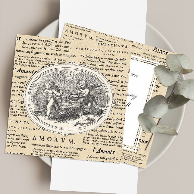 Vintager Cupid in der Liebe Romantische Hochzeitss Einladung (Von Creator hochgeladen)
