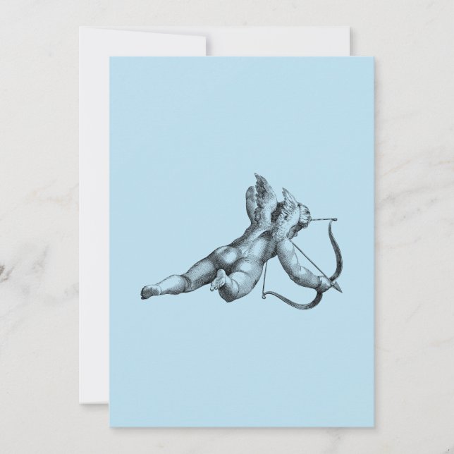 Vintager Cupid und Arrow-Liebe-Cherub-Angel Einladung (Vorderseite)