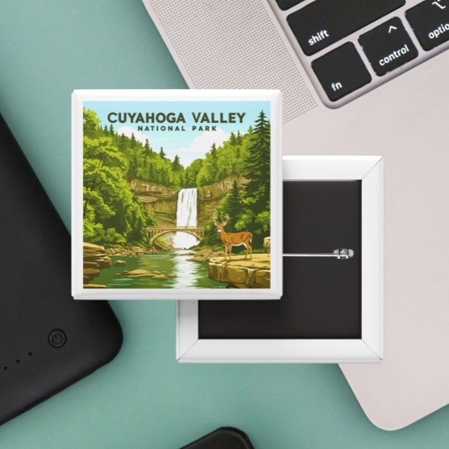 Vintager Cuyahoga-Nationalpark Button (Von Creator hochgeladen)