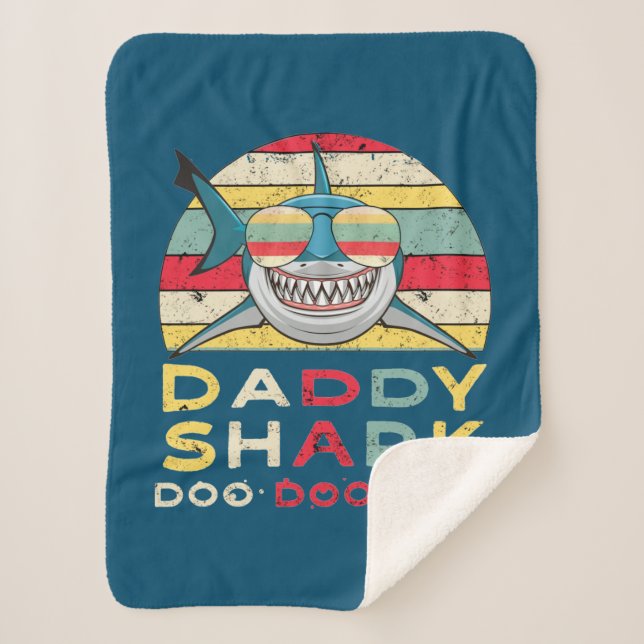 Vintager Daddy Shark "Doo Doo Doo Doo" Sherpadecke (Vorderseite)