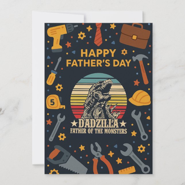Vintager Dadzilla-Vater der Monster gibt Karten (Vorderseite)