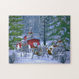 Vintager Dalmatiner Sleigh Snow Weihnachten
