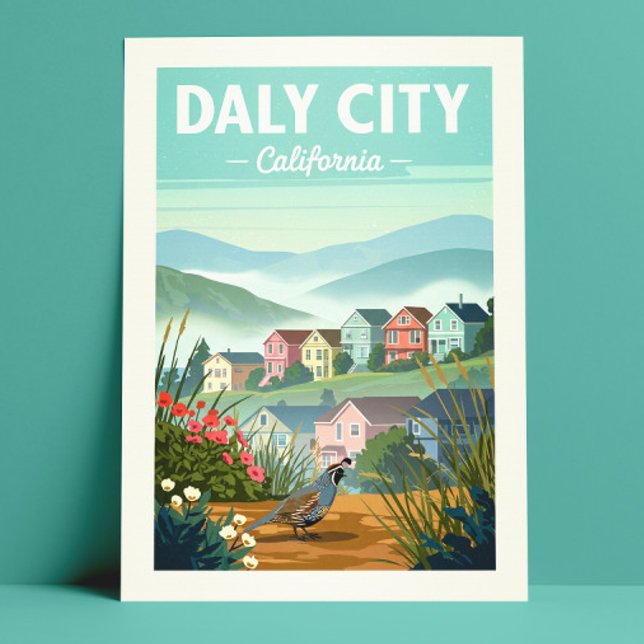 Vintager Daly City Kalifornien Postkarte (Von Creator hochgeladen)