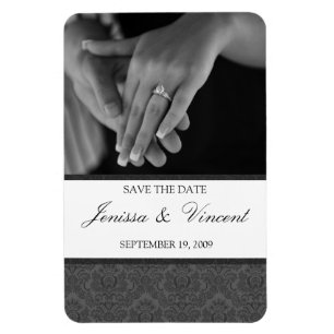 Vintager Damask Speichern des Datumsfensters 4" x  Magnet