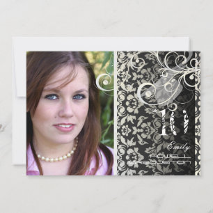 VINTAGER DAMASK/WIRBEL/GRUNGE-ABSCHLUSS EINLADUNG
