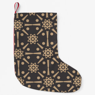 Vintager Damast nahtloser Retromuster-Hintergrund Kleiner Weihnachtsstrumpf
