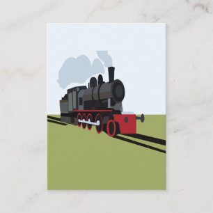 Vintager Dampfzug auf Bahnstrecke Kunst Visitenkarte
