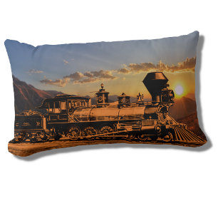 Vintager Dampfzug bei Sonnenuntergang Motor CPRR 2 Lendenkissen