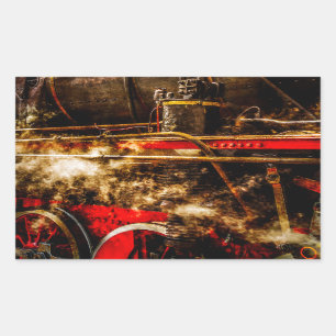 Vintager Dampfzug - In-Steam Rechteckiger Aufkleber