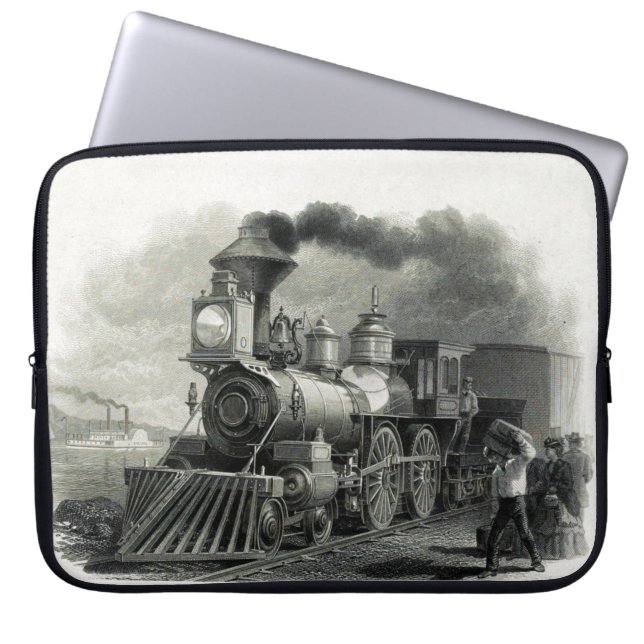 Vintager Dampfzug Laptopschutzhülle (Vorderseite)