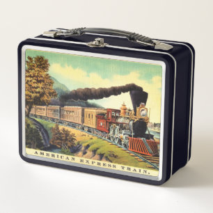 Vintager Dampfzug Metall Brotdose