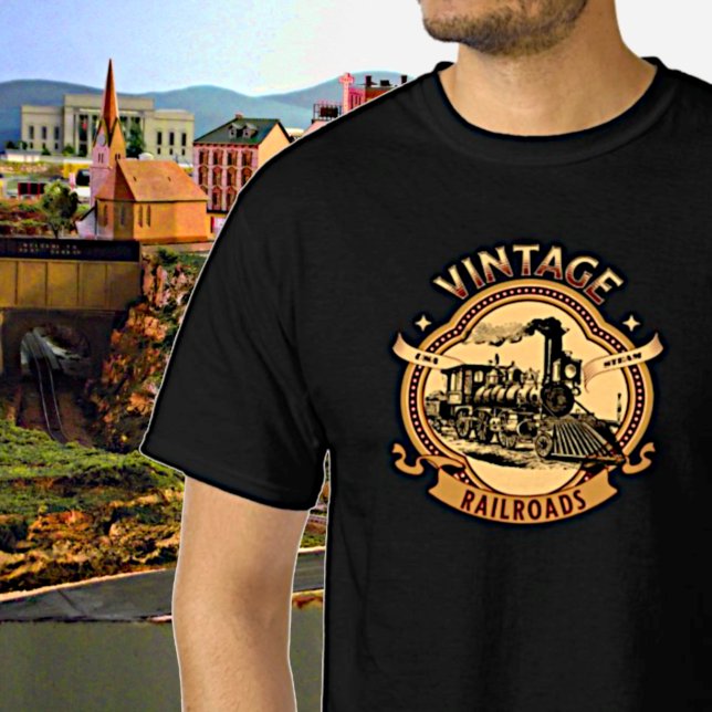 Vintager Dampfzug Motor Eisenbahn T-Shirt (Von Creator hochgeladen)
