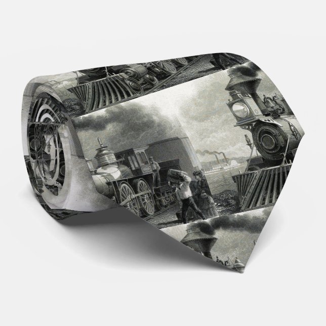 Vintager Dampfzug Necktie Krawatte (Gerollt)