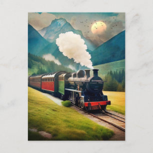 Vintager Dampfzug Postkarte