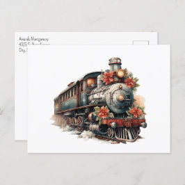 Vintager Dampfzug Traditionelle Weihnachtsfeiertag Postkarte