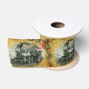 Vintager Dampfzug - Weihnachtslauf Satinband