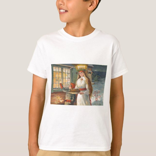 Vintager Dänischer Weihnachtsgott Jul T-Shirt (Vorderseite)