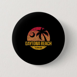 Vintager Daytona Beach Florida Palm Tree Sunset Va Button