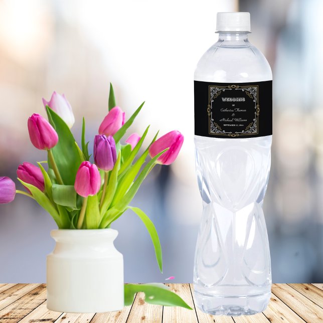 Vintager Deko Art Elegante Schwarz-weiße Hochzeit (Von Creator hochgeladen)