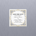 Vintager Deko Art Elegante Schwarz-weiße Hochzeit Magnet<br><div class="desc">Dieser Designstil zeichne Inspiration aus der Art-Déco-Bewegung der 1920er und 1930er Jahre, die durch geometrische Formen, goldene Akzente, schwarz-weiße Formen und elegante Schriftart gekennzeichnet ist. Eine Schwarz-Weiß-Hochzeit ist eine klassische und zeitlose Wahl. Es verbindet Eleganz und Einfachheit und schafft eine elegante Atmosphäre. Der Kontrast zwischen den beiden Farben verleiht der...</div>