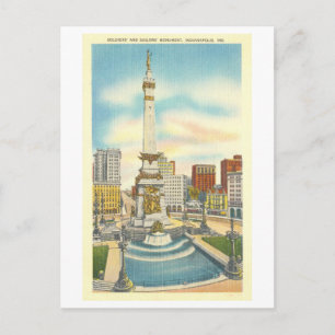 Vintager Denkmalkreis, Indianapolis, Indiana Postkarte