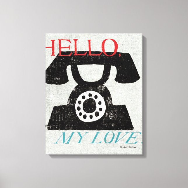 Vintager Desktop - Telefon Leinwanddruck (Vorderseite)