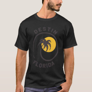 Vintager Destin Florida gefleckte Palmen Sonnenauf T-Shirt