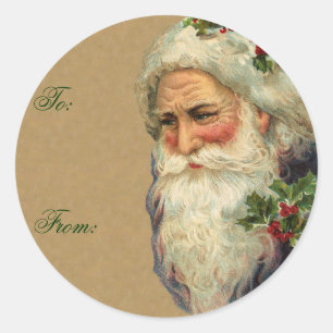 Vintager deutscher Santa-Aufkleber Runder Aufkleber