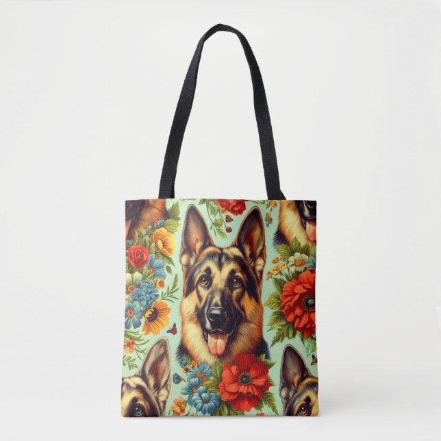 Vintager deutscher Schäferhund Tasche (Vorderseite)
