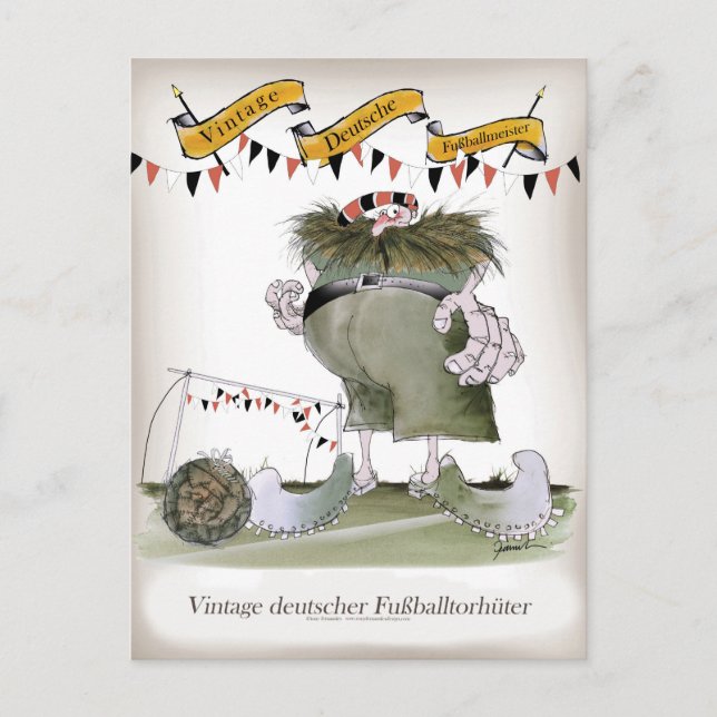 Vintager deutscher Torwart Postkarte (Vorderseite)