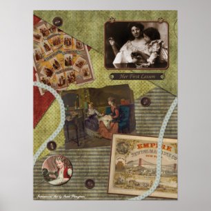 Vintager "die nähende Lektions-" Poster